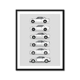 Nissan Skyline GT-R Generations Inspired Poster (Side Profile) Print Art History Evolution Skyline KPGC10 R32 R33 R34 R35 BX1