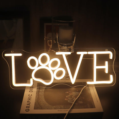 love paw neon light