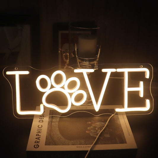 love paw neon light