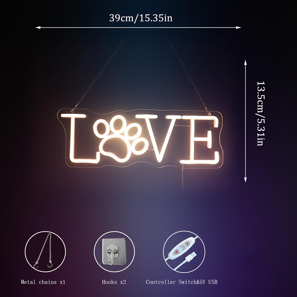 love paw neon sign