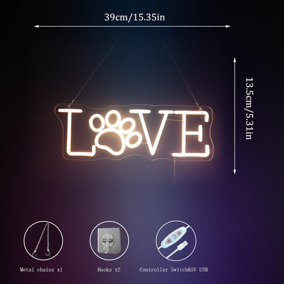 love paw neon sign