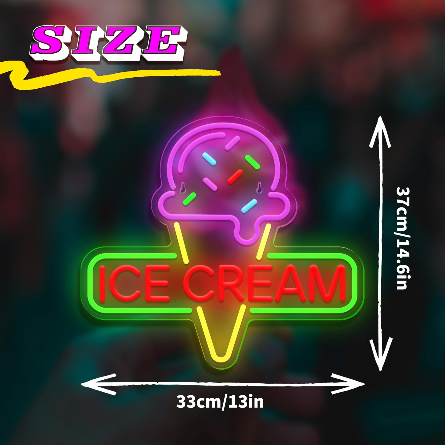 Ice cream neon light