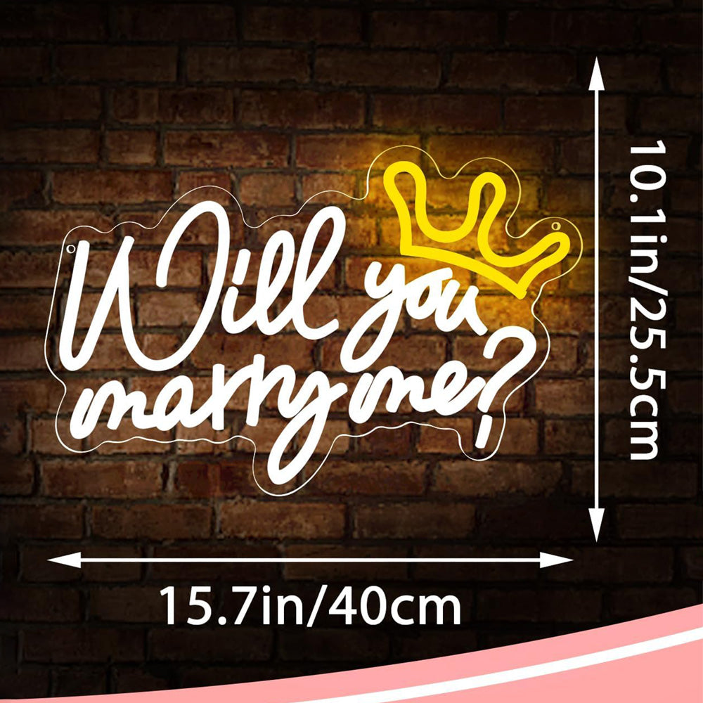 will you marry me neon light