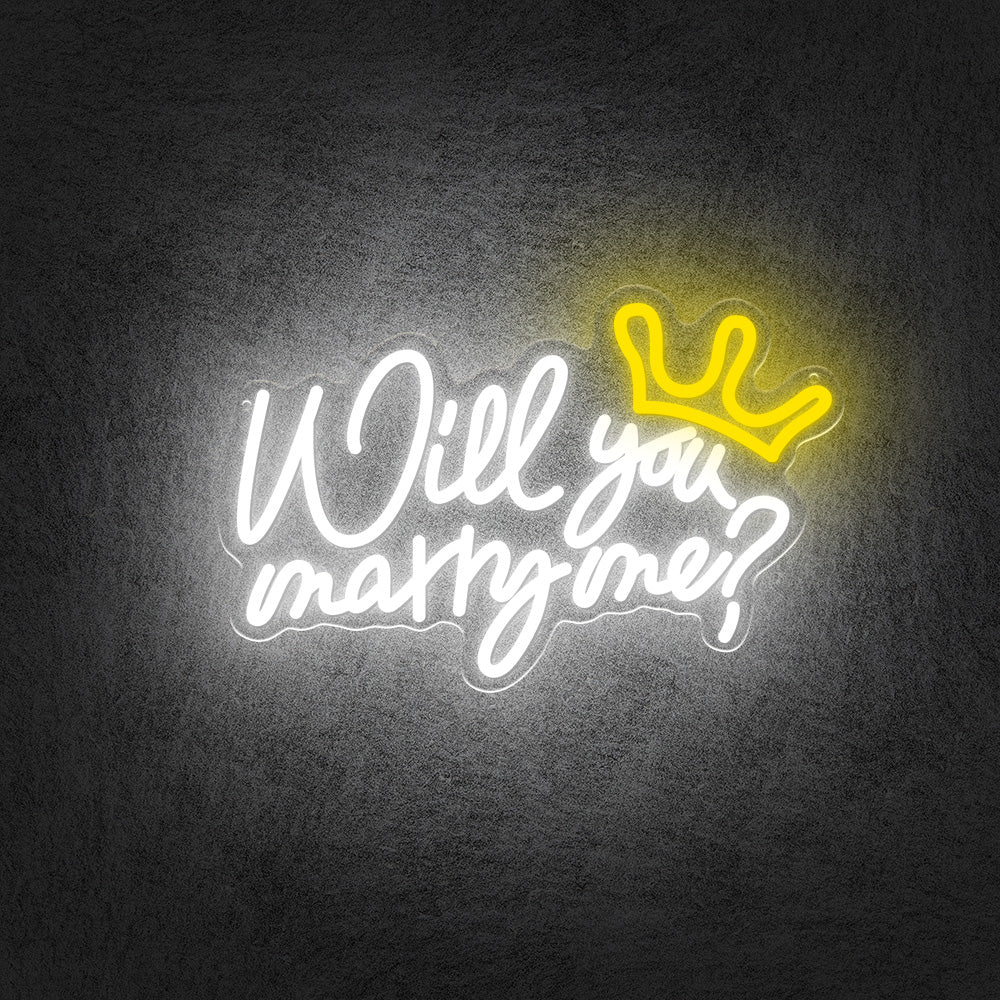 will you marry me neon sign