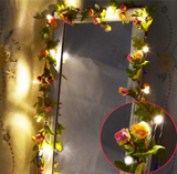 6.56 FT 20 LED Artificial Flower Rose Vine String Lights
