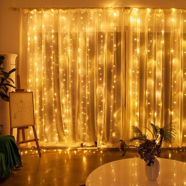 300 LED Indoor Curtain Light Warm White