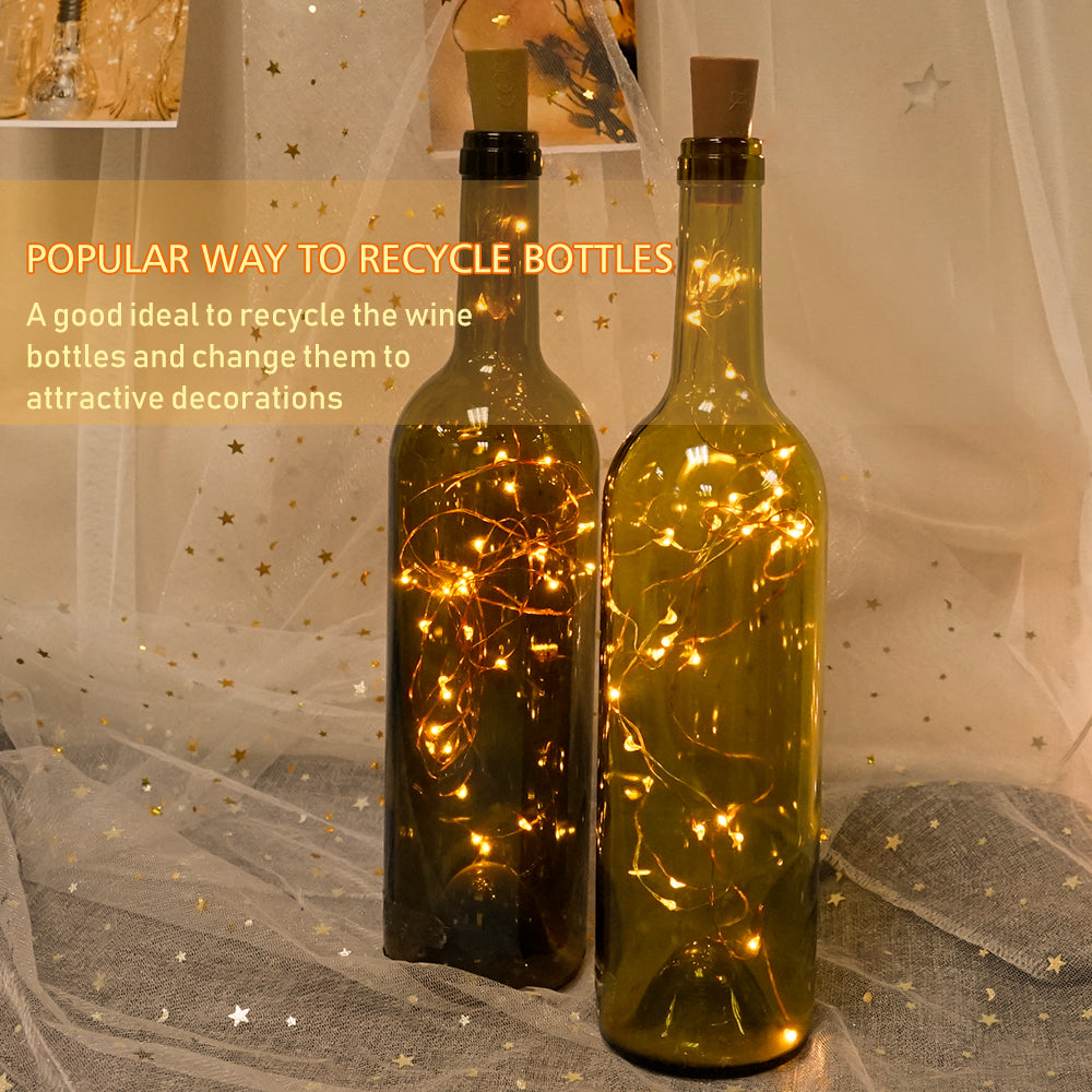 10 Packs of Wine Bottles Recycled Fairy Lights