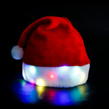 LED Christmas Santa Hat, Blinking Color-Changing Light Up LED Lights(2Pack)