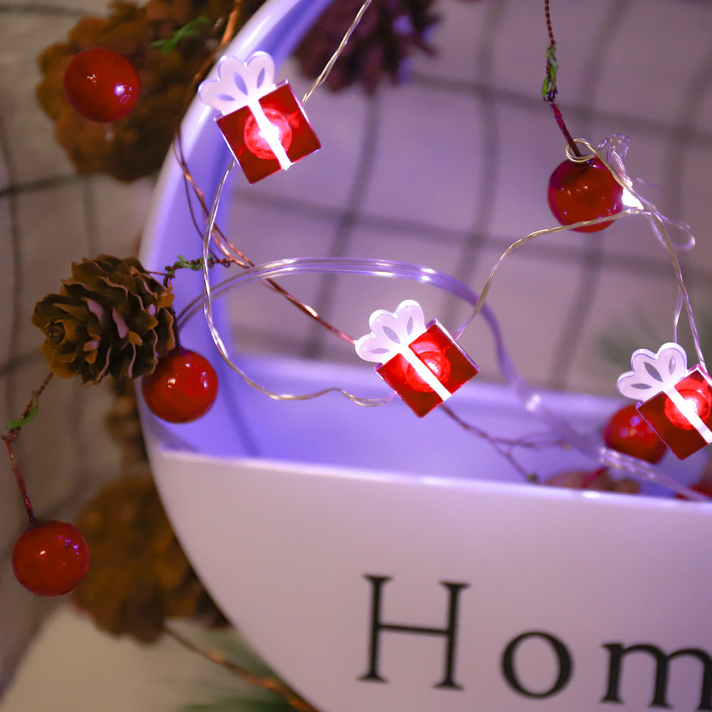 Battery Operated Christmas Gift Box Shape LED String Lights | GLODD - glodd.com