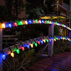 Solar Outdoor Christmas Strawberry String Lights