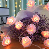 20 LED Pink Rose Flower String Lights