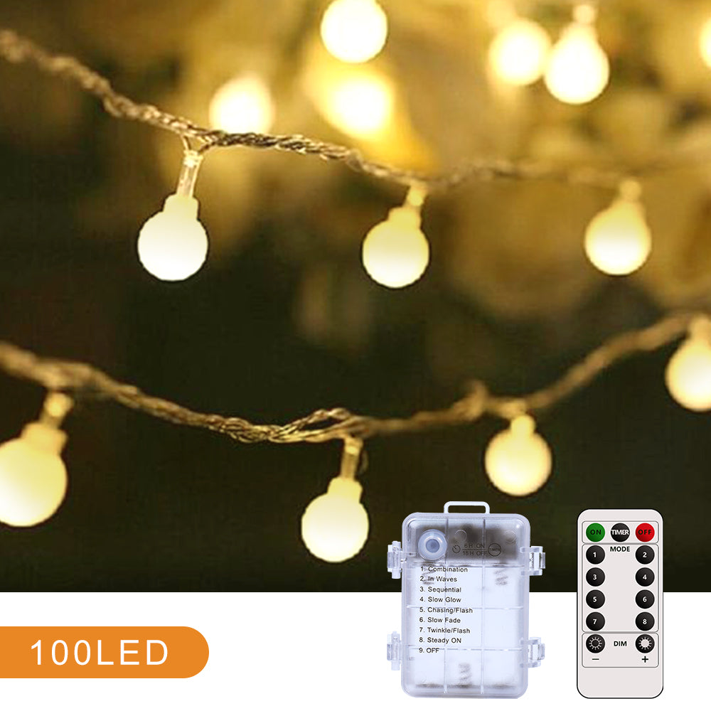 100 LED Outdoor Warm White Globe String Light